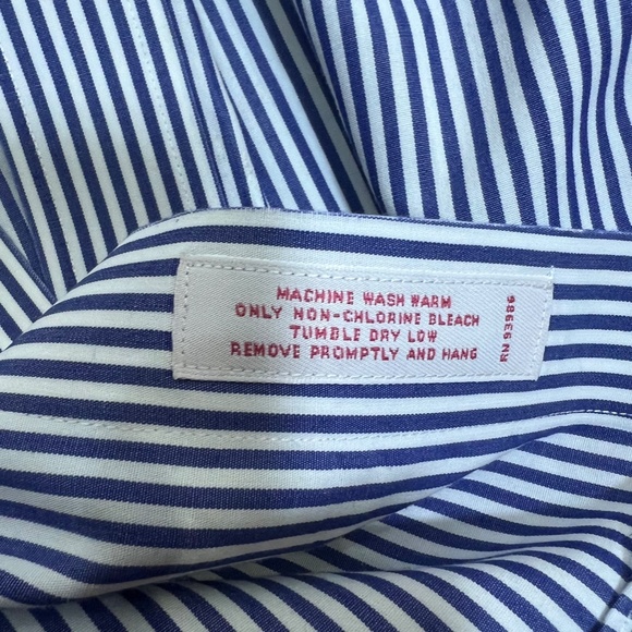 Brooks Brothers Mens 1818 Dress Shirt Blue/White Stripe 18-36 - Picture 5 of 7